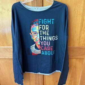 Ruth Bader Ginsburg Fight For the Things You Care About Tee Size L
